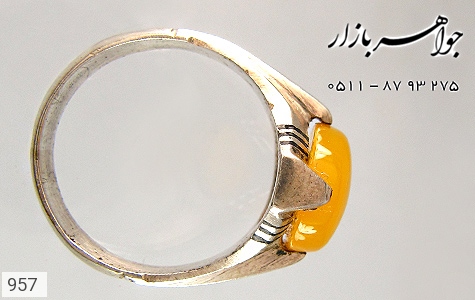 انگشتر عقیق زرد مردانه [شرف الشمس] - 957